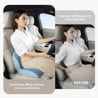 FLORICH Memory Foam Truck Seat Cushion,Car Seat Cushion and Lumbar Support Pillow for Office Chair, Ergonomic Back Support & Sciatica Relief for Long Drives(Blue)