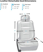 FH Group Classic PU Leather Pair Set Car Seat Covers, Airbag Compatible with Gift - Universal Fit for Cars Trucks & SUVs (Solid Gray) PU002102