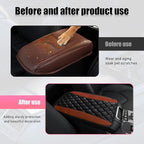 Car Center Console Cushion Pad, PU Leather Waterproof Auto Armrest Box Cover Protector, Comfortable Armrest Seat Box Cover Mat, Universal Car Accessories for SUV Truck (Coffee)