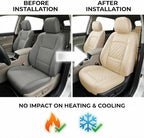 Fit for Venue Seat Covers Compatible with Hyundai Venue 2020-2026 - Waterproof Breathable Leather Automotive Seat Cushions Protector,Airbag Compatible,Full Set 5 Seats(Beige)