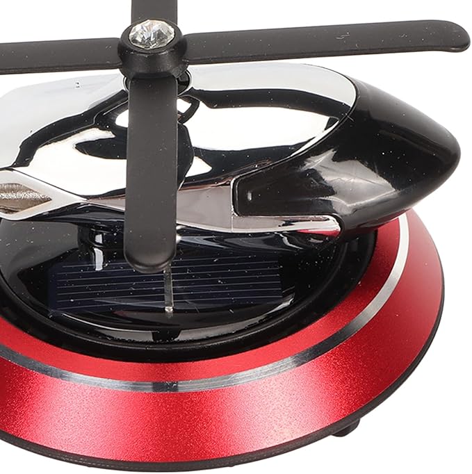 Focket Helicopter Car Air Fresheners Rotating, Solar Car Fresheners Airplane Car Perfume Decoration for Office Bar, Relieve Stress Alloy Car Essential Oil Diffuser for Home (Red)