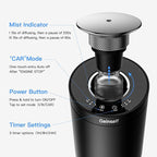 Waterless Essential Oil Diffuser Starter Kit with 4 x 10mL Fragrance Scent Oil, Smart Auto On/Off Car Diffuser Air Freshener, 1/8/24H Timer& 2 Mist Levels Scent Diffuser for Car (Black)