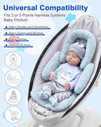 Infant Insert Compatible with Mamaroo/Graco Swing/Doona Stroller, Thickened Baby Car Seat Head Support with Shoulder Covers, Breathable Newborn Carseat Insert for Preemie to Infant