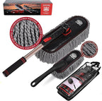 Car Duster Grey Set-Stocking Stuffers Gifts for Men Women-Microfiber Multipurpose Duster,Interior & Exterior Cleaning Tools,Dashboard Detailing Brush,Scratch Free with Extendable Handle,2 Packs