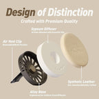 Leather & Metal Car Air Freshener, 2-Way Vent & Hang Design, Refillable Long Lasting Diffuser with 2 Refills, Natural Northern Forest Scent, Stylish Auto Accessory for Cars & SUV