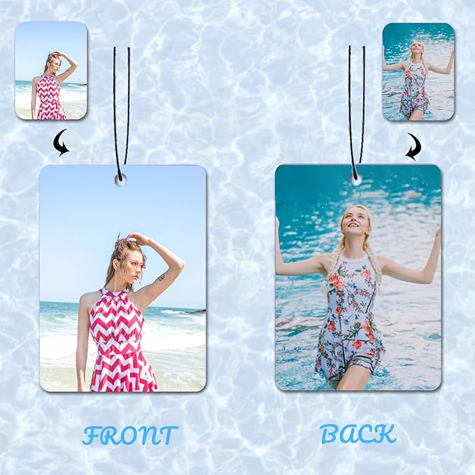 Personalized Photo Car Air Freshener – Custom Double-Sided Print – Fresh Linen Scent – Eco-Friendly, Long-Lasting Fragrance – For Family, Friends, Lovers (Rectangle)