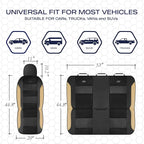 Skechers Aircooled & Memory Foam Seat Covers,Premium Leather with EVA Mesh Car Seat Covers,Seat Cover Full Sets,Airbag Compatible Automotive Comfort for Most Cars, Vans, Trucks, SUV,Beige