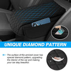 FIILINES Center Console Cover for Ford Maverick 2022-2026, Armrest Cover Leather Pad Cushion Maverick Accessories Armrest Cover Anti-Scratch Black