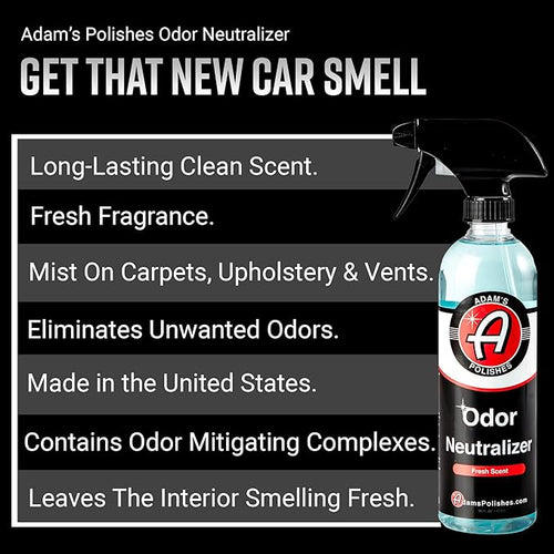 Adam's Polishes Odor Neutralizer (Fresh Scent, 16oz) - Car Air Freshener Spray That Eliminates Harmful Odors from Car Interior Accessories, Leather, Carpet, Upholstery & Pet Odors