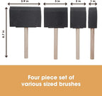 Furniture Clinic Foam Brushes | for Stain, Varnish, Oil, Paint, Dye, Sealants, and More | Perfect for Wood Furniture, Cabinets, Crafts, DIY and More | Washable and Reusable (4 Pack)