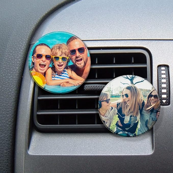 WIRESTER Personalized Car Air Vent Clip with Your Photo, Fresh Scented Car Air Freshener Vent Clip, Decorative Accessories, Interior Decoration for Cars