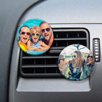 WIRESTER Personalized Car Air Vent Clip with Your Photo, Fresh Scented Car Air Freshener Vent Clip, Decorative Accessories, Interior Decoration for Cars