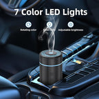 100ML Car Diffuser, USB Rechargeable Battery Operated, Powered Cordless Essential Oil Humidifier, 7 LED Color Lights 2 Timer Modes for Car Outdoor Home (Black)