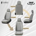 FLORICH Seat Covers, Car Seat Covers Front Seats Faux Leather Automotive Seat Covers Luxury Waterproof Car Seat Cover Protectors Universal Fit for Most Cars SUV Trucks, Gray