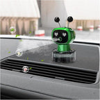 Smart Cute Robot Car Air Freshener, Fine Spray Car Aromatherapy Machine with Four-Gear Adjustment, Auto On/Off Mini Robot Fillable Essential Oil Diffuser for Vehicle Home Office (Flower)