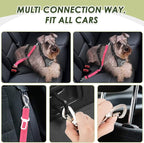 SlowTon Dog Seatbelt, 2 Pack Dog Seat Belt Car Leash Adjustable Elastic Bungee Buffer Heavy Duty Nylon Reflective Pet Safety Tether Connect to Dog Harness for Travel Riding in Vehicle (Daul Clip, FL)