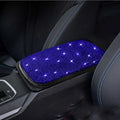 Bling Bling Car Armrest Cover Auto Center Console Protective Cover Luster Crystal Rhinestone Car Arm Rest Cushion Pad Car Interior Accessory (Bling-Blue)