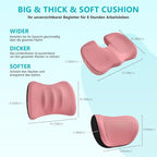 FLORICH 3 PCS Seat Cushion for Carseat Lumbar Support Pillow Car Neck Headrest Pillows Memory Foam Gel Memory Foam Massage Point Seat Pads Pressure Relief Back Cushion for Office Chair(Light Pink)