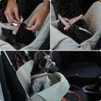 Small Dog Bag Woman Totes Style,Dual USE,Car Safety Seat for Pets,Puppy Kennel Purse ,Soft Cat Carrier,Soft Cushion,Trained Gentle Pets Tote Outdoor (Grey)