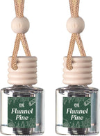 C&E Craft Co Hanging Car Air Freshener Diffuser 2 Pack, Long Lasting Fragrance Oil Car Freshener, Glass Bottle Auto Air Freshener, Made in USA (Flannel Pine)