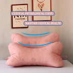 Neck & Cervical Pillows Dog Bone Shaped Travel Neck Pillows With Washable Removable Cover Have Loops On Either End For Car Bus Truck Driving Comfort Head Rest Support Neck Chiropractic Pillow ( Color
