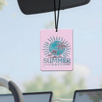 Summer Sun Car Air Freshener 4 Pcs, Beach Wave Palm Tree Scented Hanging Decor for Women Men, Vehicles Home Vacation, Tropical Mirror Gift