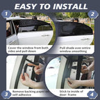 2 Pack Car Window Shades,Super Stretchy Mesh Screen Sun Car Window Shade Mosquito,Stretchy Window Screen for Baby Family Pet UV Protection