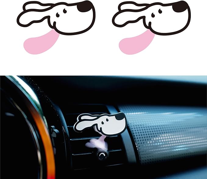 Car Passive Essential Oil Diffuser - Flapping Tongue Dog Air Freshener Vent Clip, Cute Car Dashboard Decor Accessories for Women, Gift for Dog Lovers