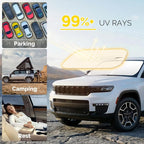 Car Windshield Sun Shade for 2014-2025 2026 Jeep Cherokee Sun Shade for Trailhawk Overland Limited Latitude Altitude Accessories Front Window Sunshade Sun Visor Windshield Cover UV Block
