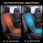 Coverado Car Seat Covers Full Set Faux Leather-Custom Fit Chevy Silverado/GMC Sierra (2007-2013 & 2019-2026 1500, 2020-2026 2500HD/3500HD) Compatible with Crew/Double/Extended Cab (Red)