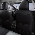 AOMSAZTO Car Seat Covers for Toyota Corolla 2014 2015 2016 2017 2018 2019 L,LE,LE Eco,Plus Sedan Car Seat Cover Full Set Waterproof, Custom Fit Full Set Faux Leather (Black+Gray, 2014-2019 Corolla)