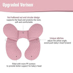 KAKIBLIN Baby Travel Pillow, Upgraded Baby Neck Pillows for Car Seat, Infant Neck Support Pillow for Head and Neck,Newborn Head Support for Car Seat, Stroller, Pushchair (Pink)