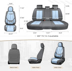 Coverado Seat Covers, Car Seat Covers Full Set, Leather Seat Covers for Cars, Car Seat Protector, Gray Car Seat Covers Front Seats and Back Seats Universal Fit for Most Cars Lightblue