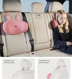 BEBAS Car Neck Pillow Travel - Adjustable Memory Foam Neck Support Pillow for Sleeping, Breathable & Machine Washable Cover, Soft Support for Adults & Kids - Gift (Pink - Rabbit)