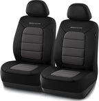 Skechers Memory Foam Seat Covers,Thick Cool Touch Fabric Seat Covers,Front Seat Covers Airbag Compatible,Automotive Comfort Protection for Most Cars,Vans,Trucks,SUV,Floor Grey