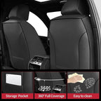 Fit Tucson Car Seat Covers for Hyundai Tucson 2010-2024 2025 2026 - Upgraded Premium Waterproof & Breathable Leather, Airbag Compatible, All-Weather Seat Cushion Protector (Full Set, Black)