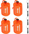 4 Pack Emergency Bag Survival Bivvy Sack with Whistles, Lightweight Portable Emergency Supplies for Outdoor Camping Hiking Keep Warm After Earthquakes, Hurricanes Disasters