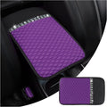 Bling Leather Car Armrest Box Cover,Car Center Console Protector with Colorful Crystal Rhinestones,Anti-Scratch Waterproof Car Armrest Seat Pad for Most Car,SUVs,Trucks (Purple)