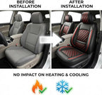 Fit for Sonata Car Seat Covers Compatible with Hyundai Sonata 2004-2026-Waterproof Breathable Leather Automotive Seat Cushions Protector, Airbag Compatible, Full Set 5 Seats(Redline)