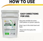 Instant Power Septic System Treatment Dissolving Pacs - Septic Tank Treatment Packets, Drain Cleaner Liquid Clog Remover for Septic System, Drain Defense for RVs - Includes 200 Pacs