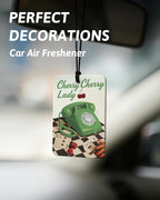 Green Coquette Bow Leopard Print Car Air Freshener 4 Pcs, Trendy Cheetah Lucky 8 Ball Hanging Air Freshener for Cars Closet Drawer Books, Girly Car Accessories Mirror Decor for Women
