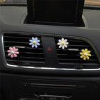 4 Pieces Daisy Flower Air Vent Clips, Cute Colorful Car Air Freshener Clip & Diffuser, Boho SUV Outlet Vent Decorations, Charm Car Inter Decor Accessories for Girls Women