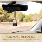 BBTO 50 Pcs Hanging Car Air Freshener Black Car Diffuser Bottles Empty Glass Perfume Bottle Freshener Diffuser Bottles Pendant for Essential Oil Fragrance Aromatherapy Ornament(Cube)