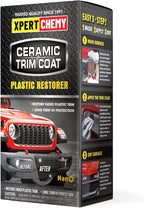 Ceramic Trim Coat Kit, Plastic Restorer for Cars Ceramic Coating Wipes to Lasting Over 230 Washes,The Ceramic Coating Helps Improve Optical Clarity On Clear Car Plastic