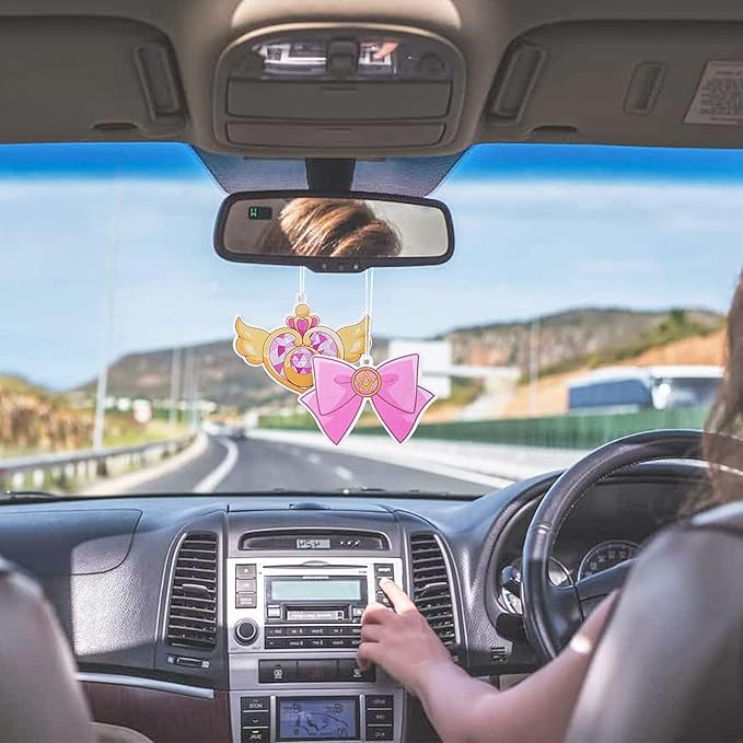 L1rabe Car Air Freshener Anime Moon Cat Artemis Incense Chips, 4 Styles and Scents of Anime Moon Cat Artemis Car Rearview Mirror Pendant Cute Aromatic Accessories Bedroom Closet Shoe Closet Deodorant