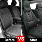 Fit for 98% of Mercedes Benz Car Seat Covers with Headrests, Premium Nappa Leather Seat Cover, Fully Wrapped Protect Modern Style Seat Cover (2-Seat Luxury, Black & Green)