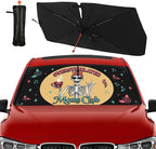 Socira Moms Funny Club Skull Car Windshield Sunshade for Mother Umbrella Foldable Visor Umbrella Cool Sun Shade Cover Sunshade Front Window Cover Car Accessories Mother's Birthday Gifts (57" X 30")