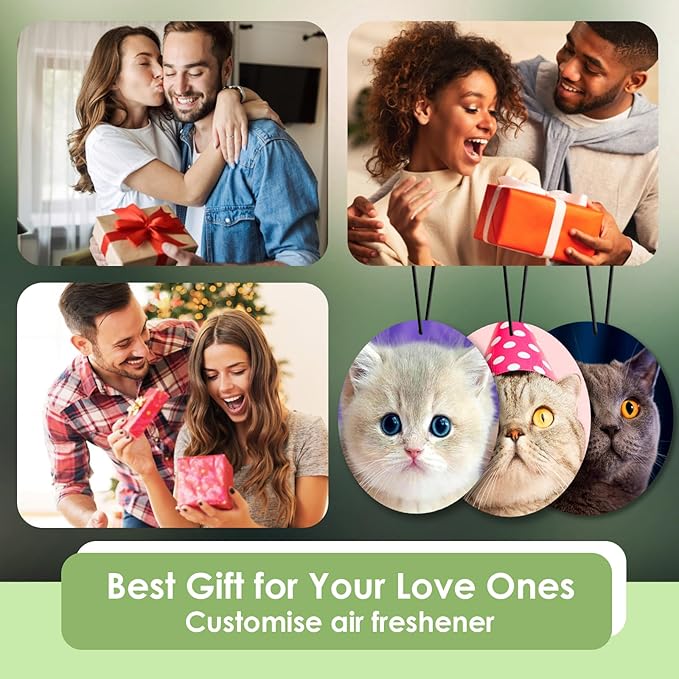 Custom Air Freshener for Car - Double Sided Photo Personalized Car Scents Air Freshener, Smell Air Fresheners With Picture for Wardrobe, Bathroom,Hanging Ornaments (rotundity)