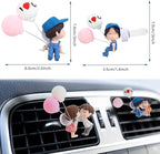 4 Piece Cute Car Air Freshener Vent Clip Lovely Couple Car Accessories couple design Perfume Clip Essential Oil Diffuser Interior with Fragrance Tablet for Air Vent Freshener(Cute Style)