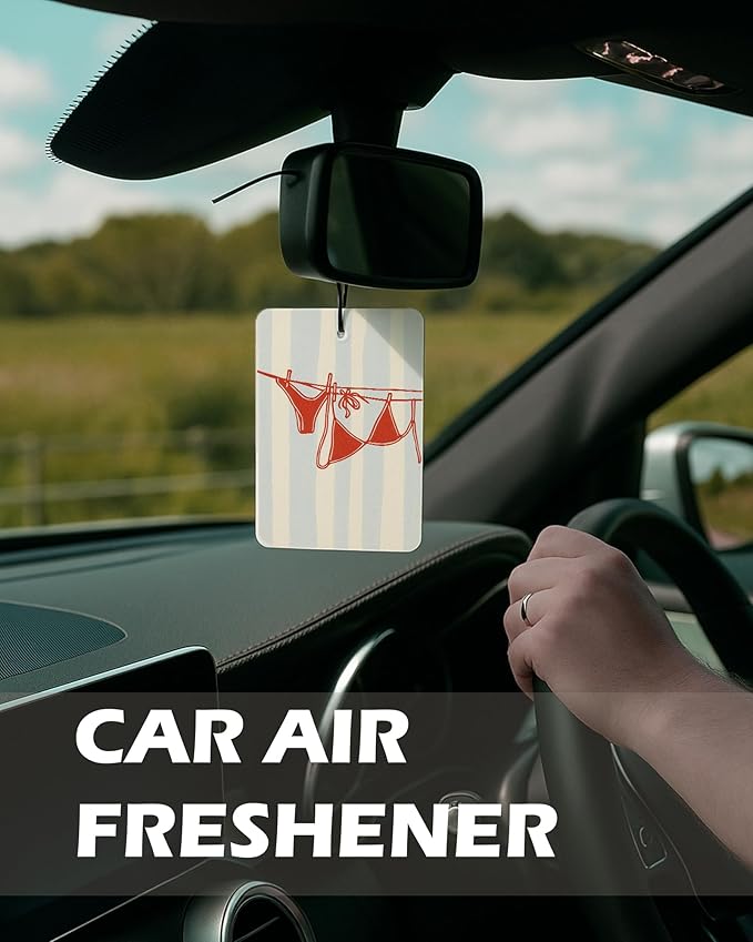 Vintage Beach Bar Cologne Car Air Freshener 4 Pcs, Preppy Coastal Beachy Hanging Air Freshener for Cars Bathroom Dorm Books Decor, Retro Beach Accessories Gifts for Women Girls